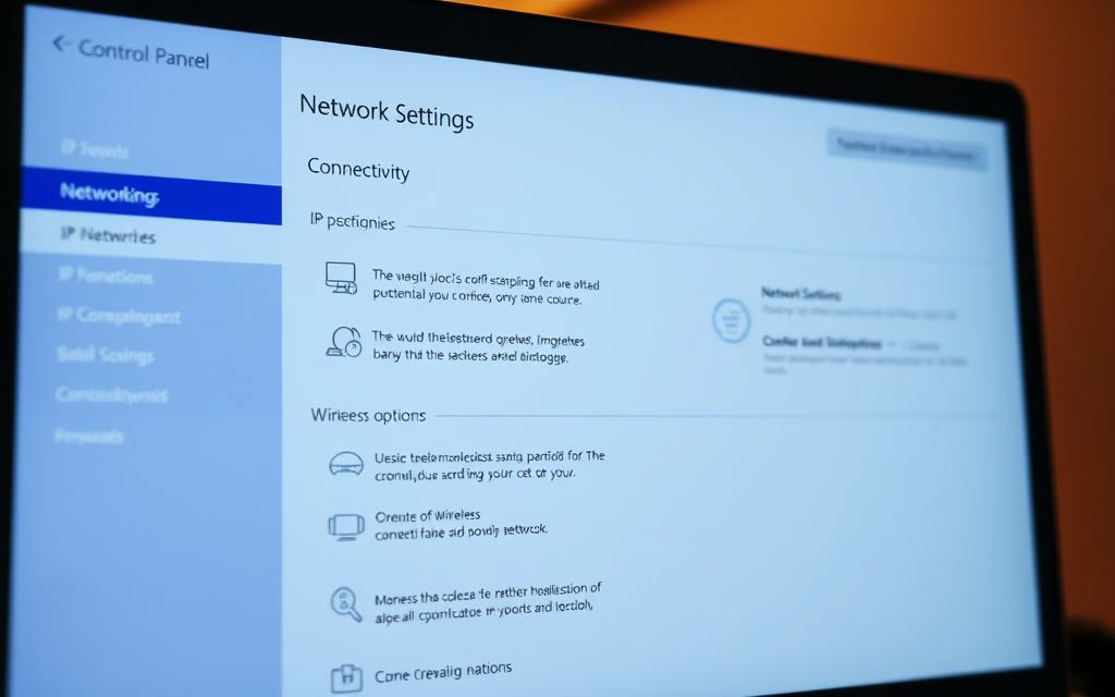 Control Panel network settings